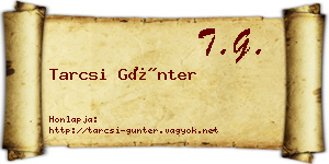 Tarcsi Günter névjegykártya